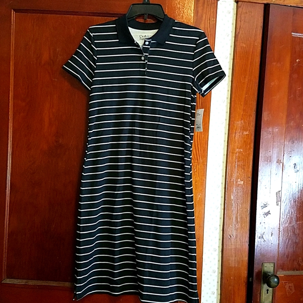 🆕️ Croft & Barrow Women's Black and white striped dress Size Small